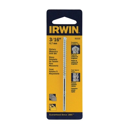 Irwin Irwin 3/16 in. X 4 in. L Chrome Vanadium Steel Rotary Drill Bit Straight Shank 1 pk 61112